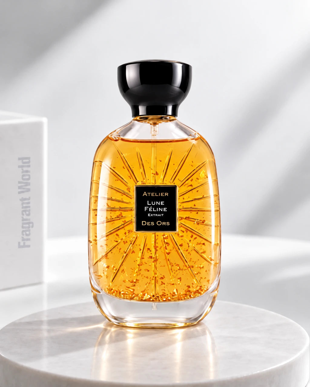 Atelier des Ors LUNE FELINE | Recreate @visual reference 1 exactly as it is but my fragrance instead of the one in it, very naturally.