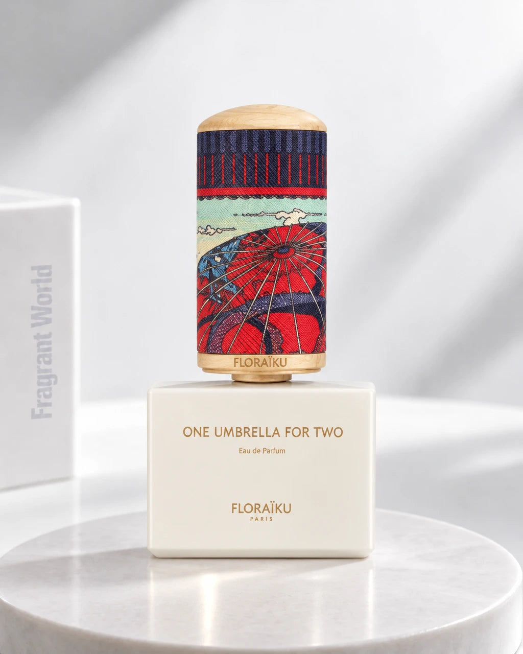 Floraïku ONE UMBRELLA FOR TWO | Recreate @visual reference 2 exactly as it is but my fragrance instead of the one in it, very naturally.