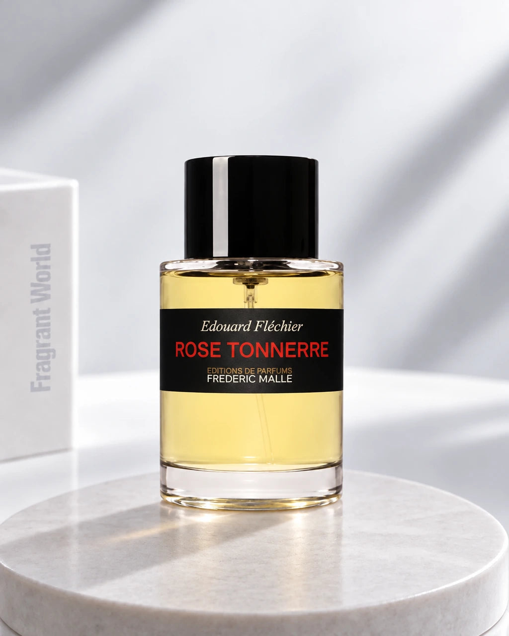 Frederic Malle ROSE TONNERRE | Recreate @visual reference 2 exactly as it is but my with my fragrance botlle instead of the one in it, very naturally.