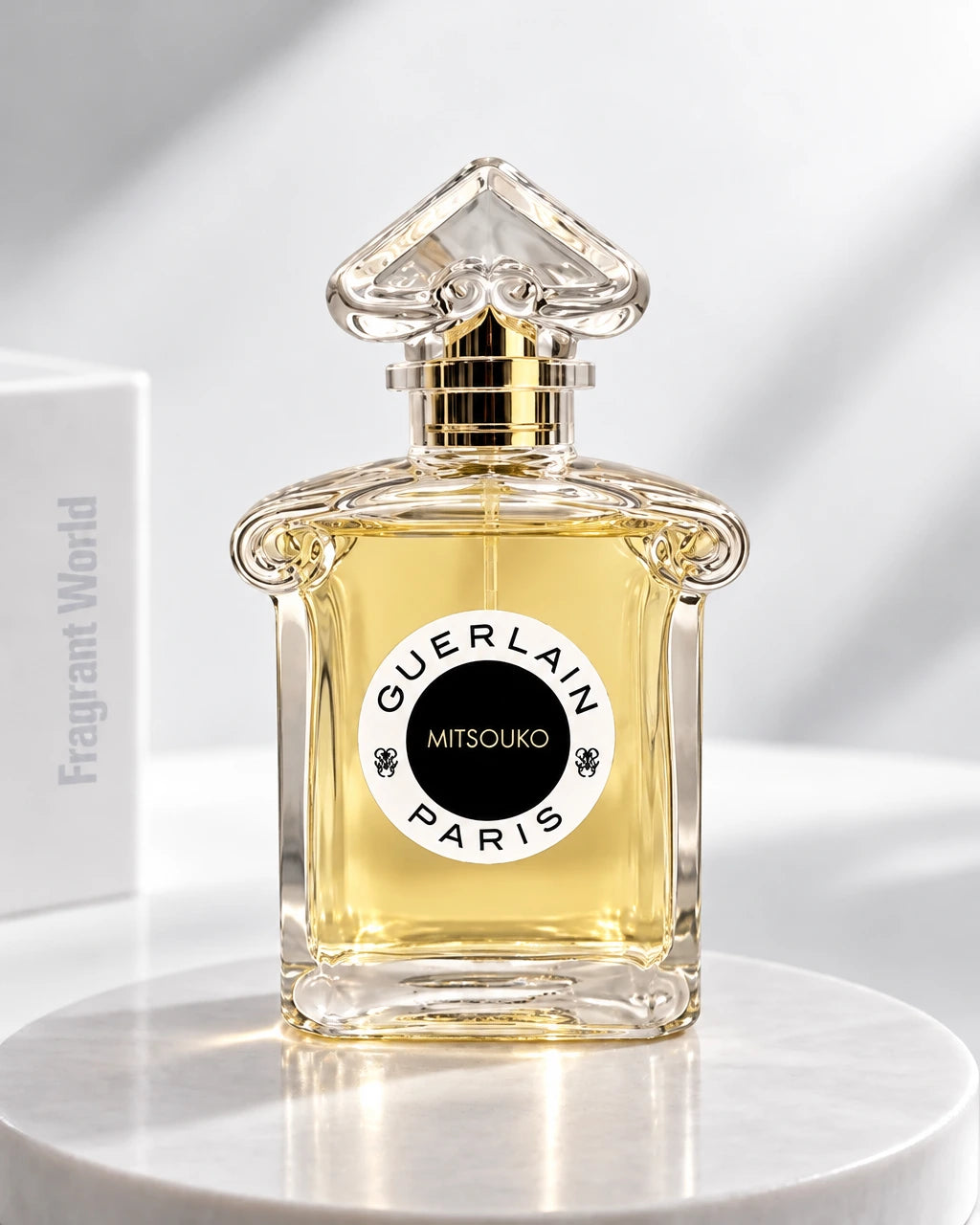 Guerlain MITSOUKO EDT | Recreate @visual reference 2 exactly as it is but my fragrance instead of the one in it, very naturally.