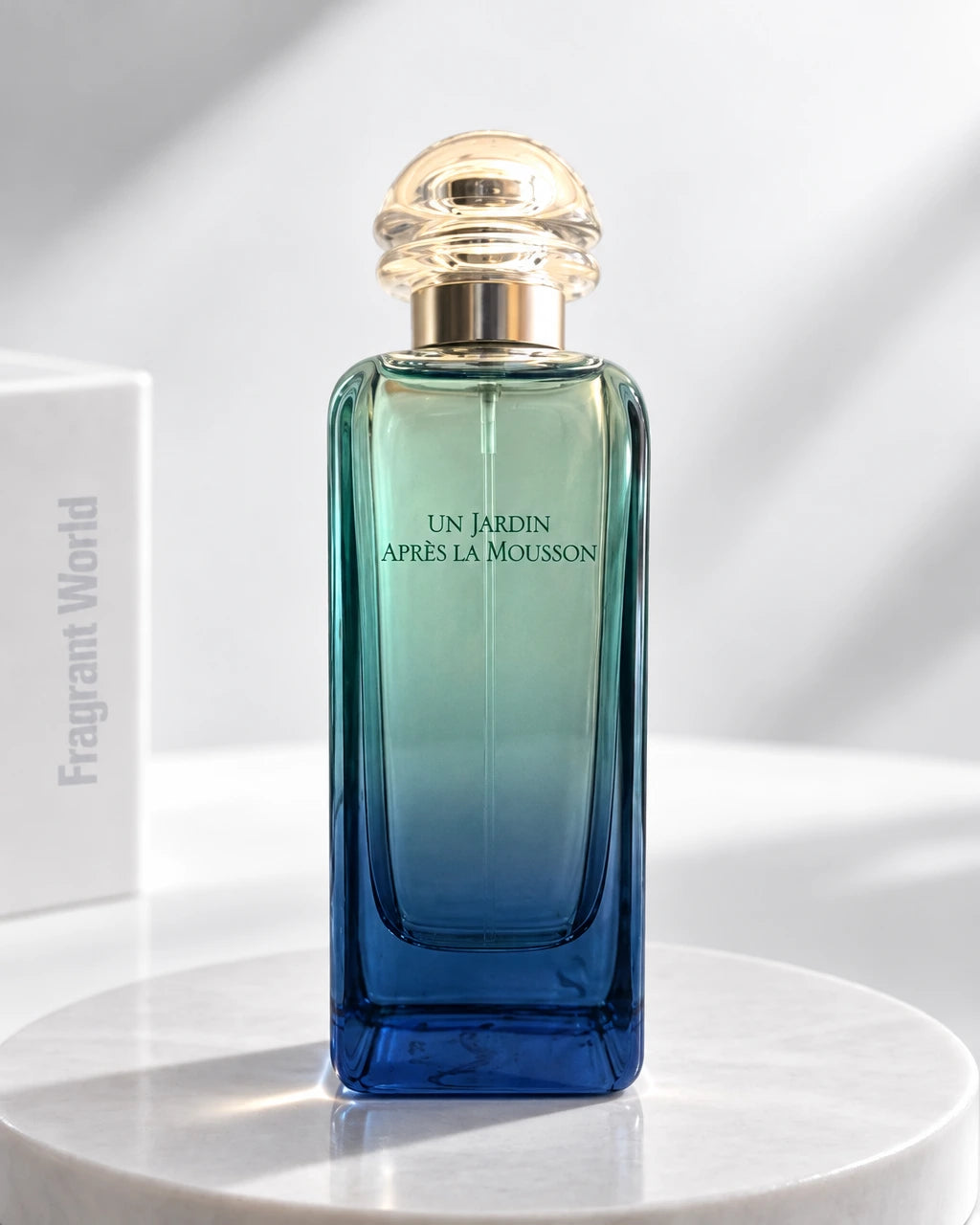 Hermès UN JARDIN APRÈS LA MOUSSON | Recreate @visual reference 2 exactly as it is but my fragrance instead of the one in it, very naturally.