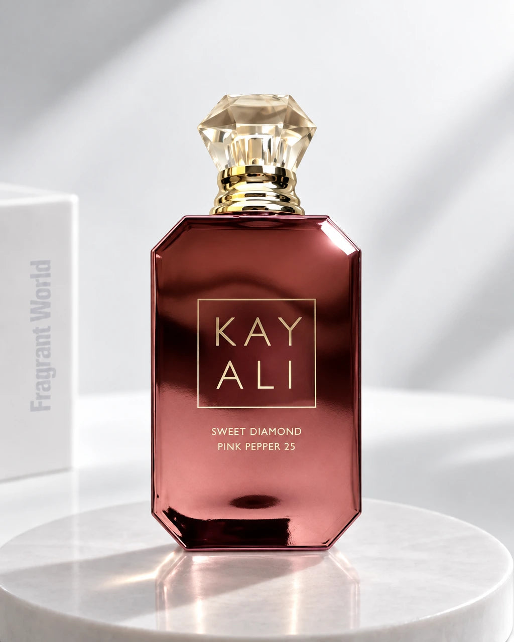 Kayali SWEET DIAMOND PINK PEPPER 25 | Recreate @visual reference 2 exactly as it is but my fragrance instead of the one in it, very naturally.