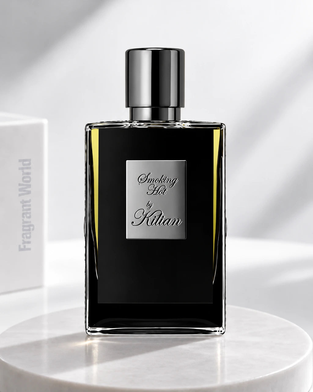 Kilian SMOKING HOT | Recreate @visual reference 2 exactly as it is but my fragrance instead of the one in it, very naturally.