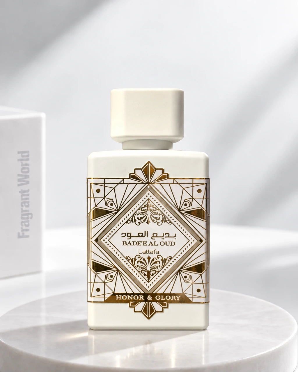 Lattafa Perfumes BADE'E AL OUD HONOR & GLORY | Recreate @visual reference 2 exactly as it is but my fragrance instead of the one in it, very naturally.