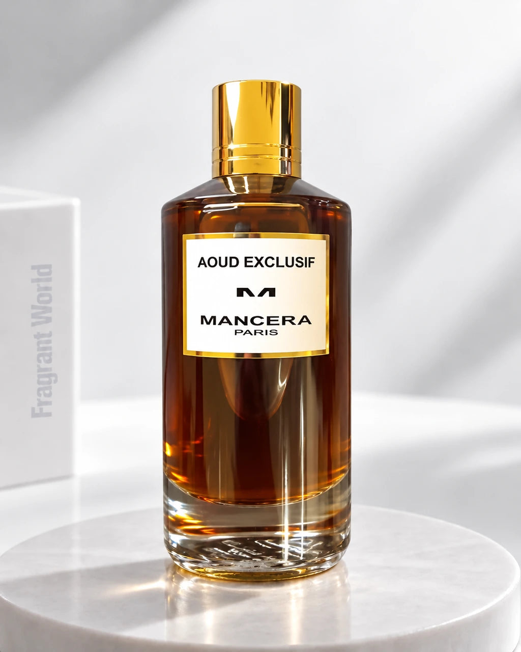 Mancera AOUD EXCLUSIF | Recreate @visual reference 2 exactly as it is but my fragrance instead of the one in it, very naturally.