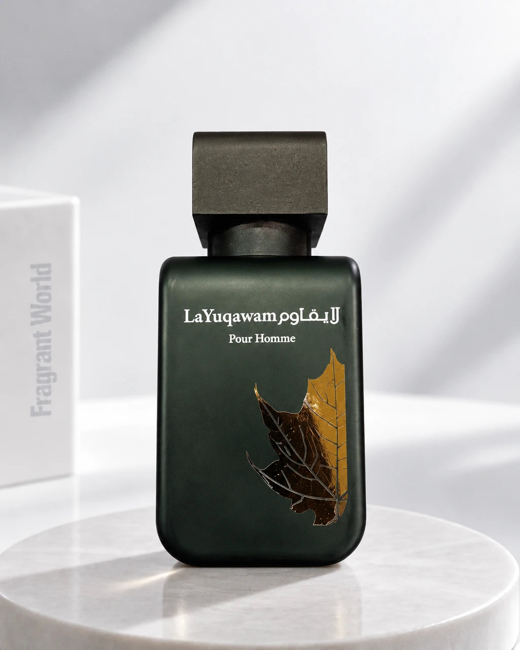Rasasi LA YUQAWAM Pour Homme | Recreate @visual reference 2 exactly as it is but my fragrance instead of the one in it, very naturally.