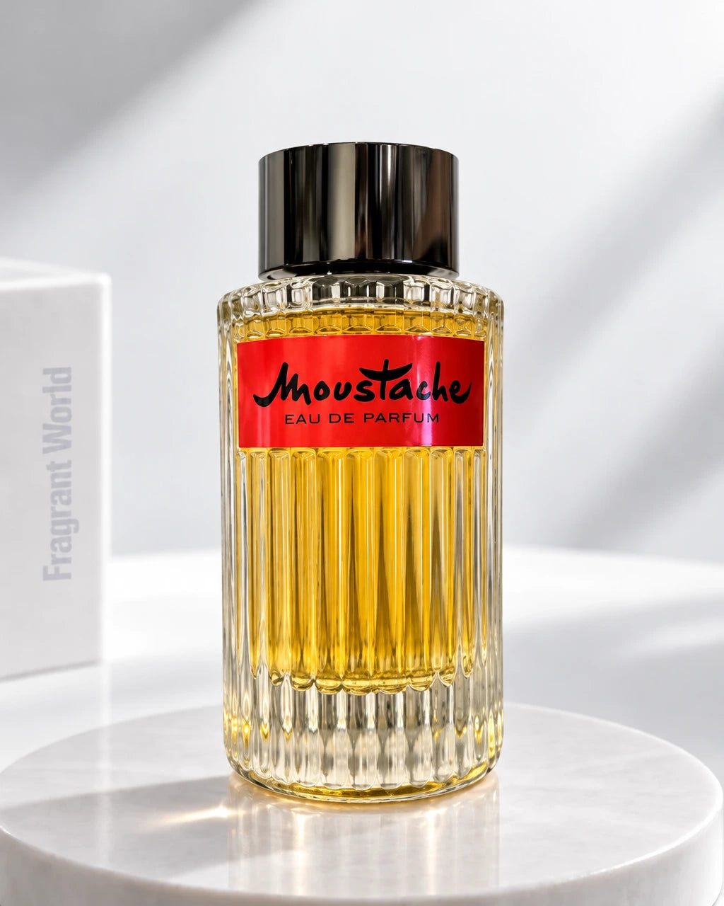 Rochas Paris MOUSTACHE EDP | Recreate @visual reference 2 exactly as it is but my fragrance instead of the one in it, very naturally.