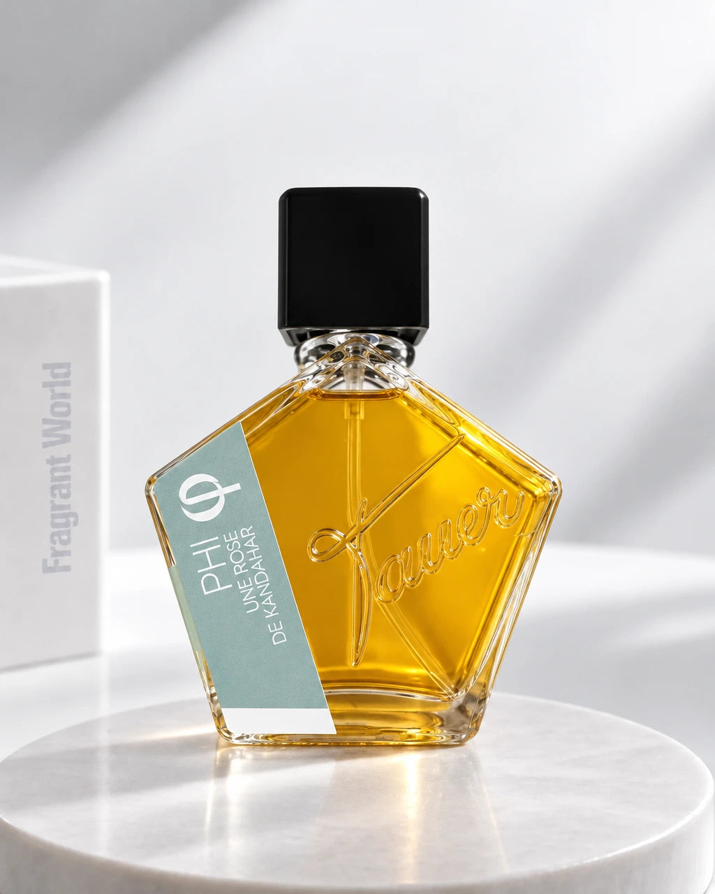 Tauer PHI UNE ROSE DE KANDAHAR | Recreate @visual reference 2 exactly as it is but my fragrance instead of the one in it, very naturally.