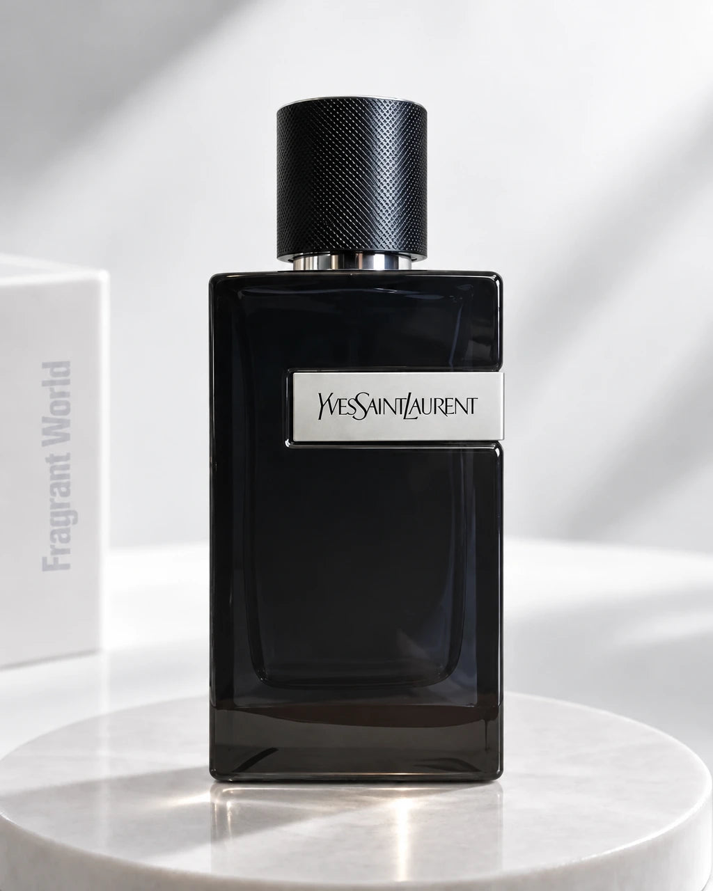 YSL Y Eau de Parfum Intense | Recreate @visual reference 2 exactly as it is but my fragrance instead of the one in it, very naturally.