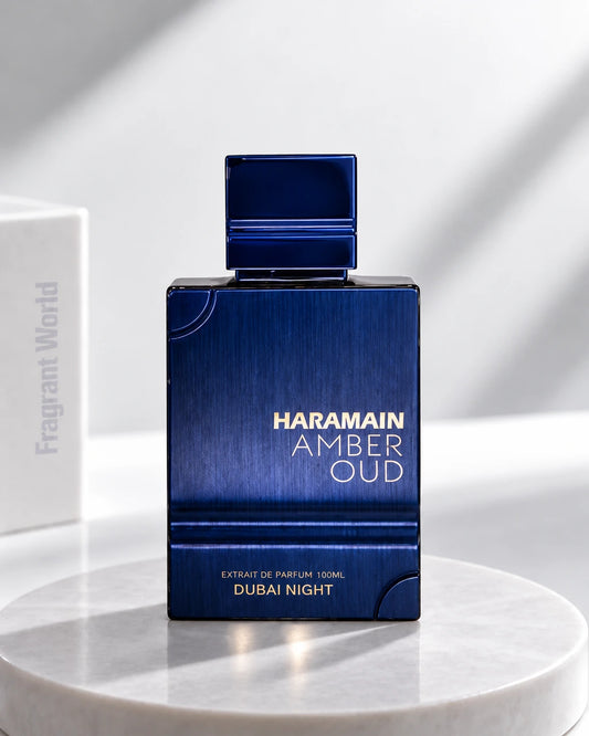 Al Haramain AMBER OUD DUBAI NIGHT | Recreate @visual reference 1 exactly as it is but my fragrance instead of the one in it, very naturally.