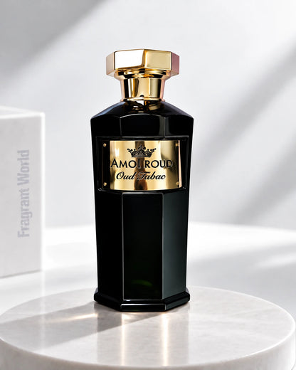 Amoroud OUD TABAC | Recreate @visual reference 1 exactly as it is but my fragrance instead of the one in it, very naturally.