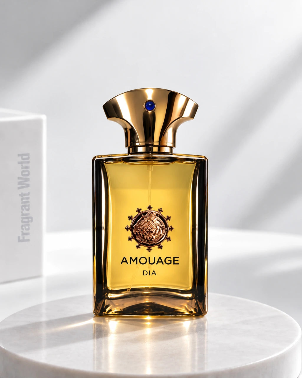 Amouage DIA MAN | Recreate @visual reference 1 exactly as it is but my fragrance instead of the one in it, very naturally.