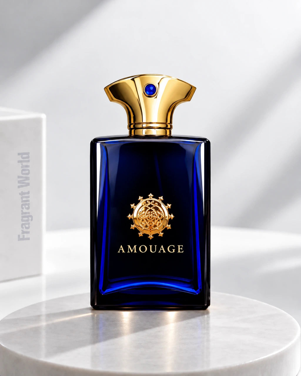 Amouage INTERLUDE MAN | Recreate @visual reference 1 exactly as it is but my fragrance instead of the one in it, very naturally.