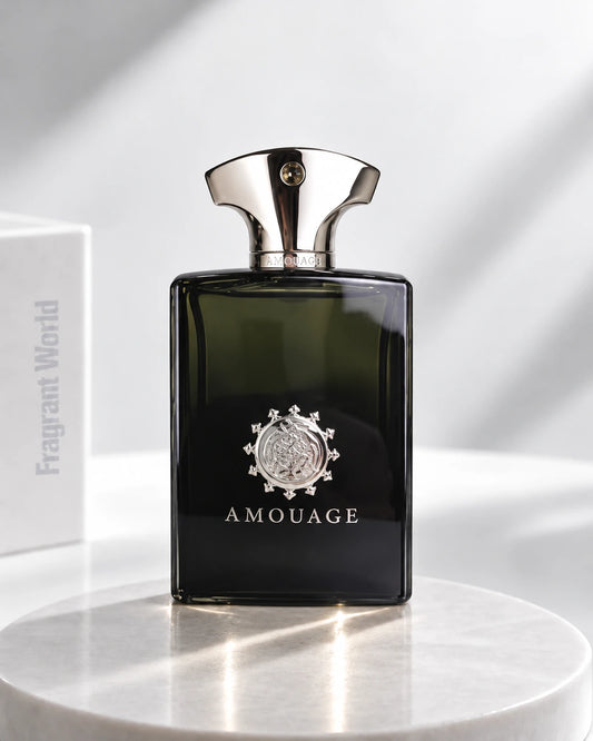 Amouage MEMOIR MAN | Recreate @visual reference 1 exactly as it is but my fragrance instead of the one in it, very naturally.