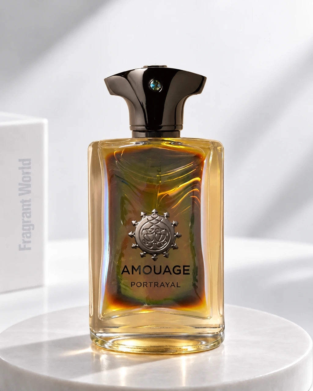 Amouage PORTRAYAL MAN | Recreate @visual reference 2 exactly as it is but my fragrance instead of the one in it, very naturally and without changing its shape and design.
