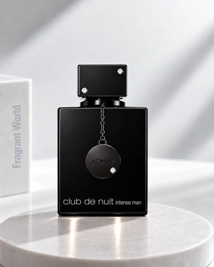 Armaf CLUB DE NUIT INTENSE MAN EDT | Recreate @visual reference 1 exactly as it is but my fragrance instead of the one in it, very naturally.