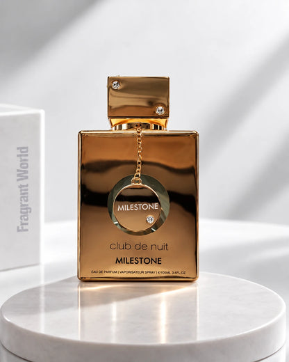 Armaf CLUB DE NUIT MILESTONE | Recreate @visual reference 1 exactly as it is but my fragrance instead of the one in it, very naturally.