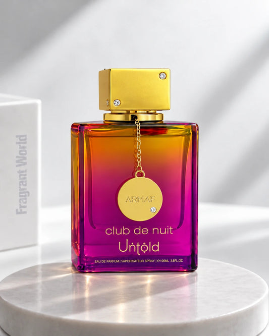 Armaf CLUB DE NUIT UNTOLD | Recreate @visual reference 1 exactly as it is but my fragrance instead of the one in it, very naturally.