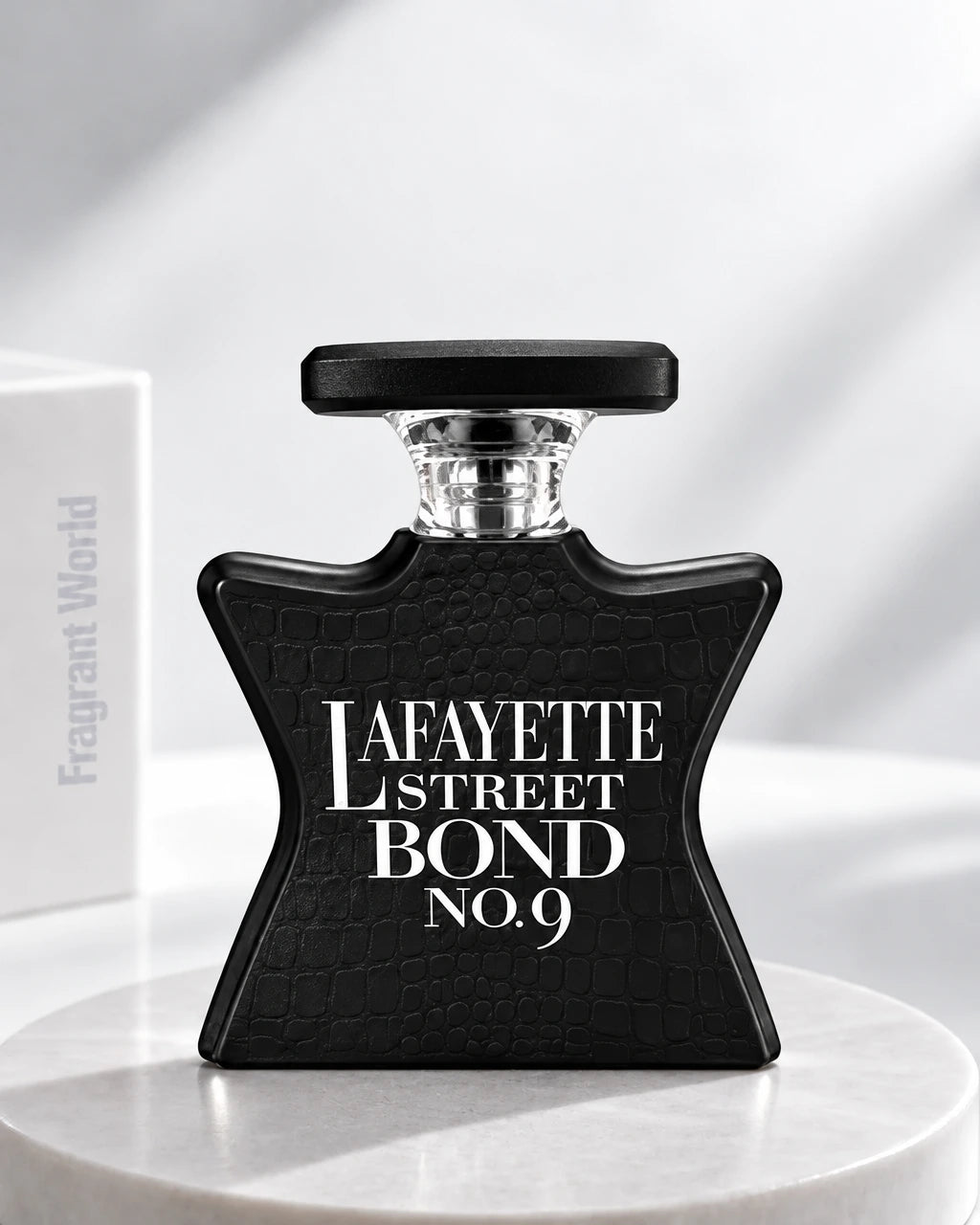 Bond no. 9 LAFAYETTE STREET | Recreate @visual reference 2 exactly as it is but my fragrance instead of the one in it, very naturally.