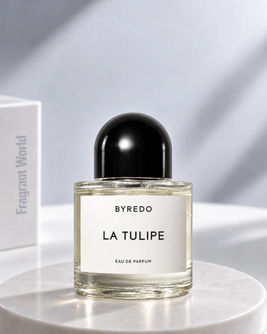 Byredo LA TULIPE | Recreate @visual reference 1 exactly as it is but my fragrance instead of the one in it, very naturally.