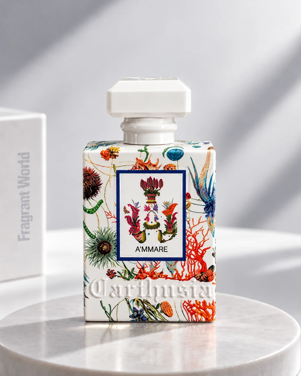 Carthusia A'MMARE | Recreate @visual reference 1 exactly as it is but my fragrance instead of the one in it, very naturally.