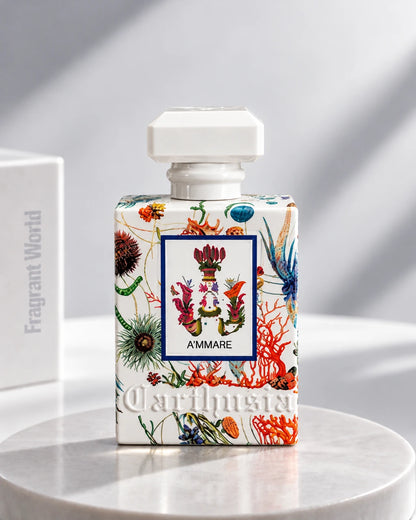 Carthusia A'MMARE | Recreate @visual reference 1 exactly as it is but my fragrance instead of the one in it, very naturally.