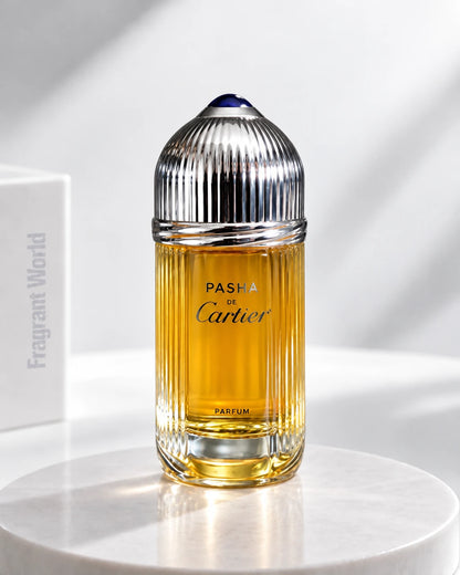 Cartier PASHA DE CARTIER Parfum | Recreate @visual reference 2 exactly as it is but my fragrance instead of the one in it, very naturally.