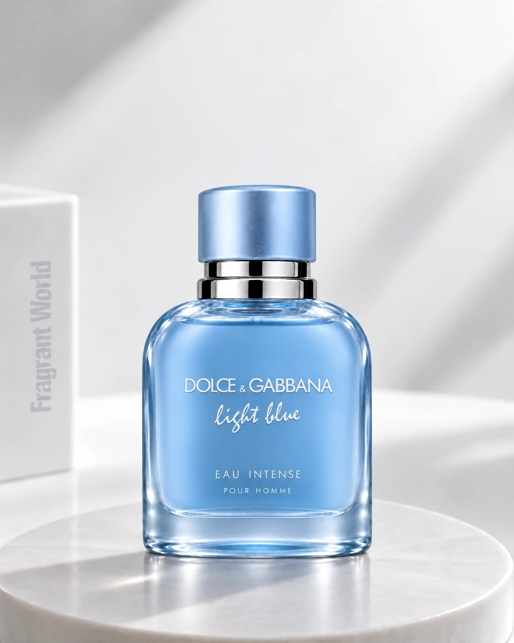 D&G LIGHT BLUE EAU INTENSE pour Homme | Recreate @visual reference 2 exactly as it is but my fragrance instead of the one in it, very naturally.