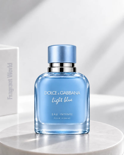 D&G LIGHT BLUE EAU INTENSE pour Homme | Recreate @visual reference 2 exactly as it is but my fragrance instead of the one in it, very naturally.