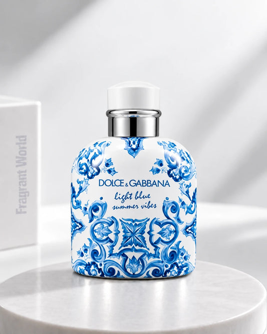 D&G LIGHT BLUE SUMMER VIBES pour Homme | Recreate @visual reference 2 exactly as it is but my fragrance instead of the one in it, very naturally.