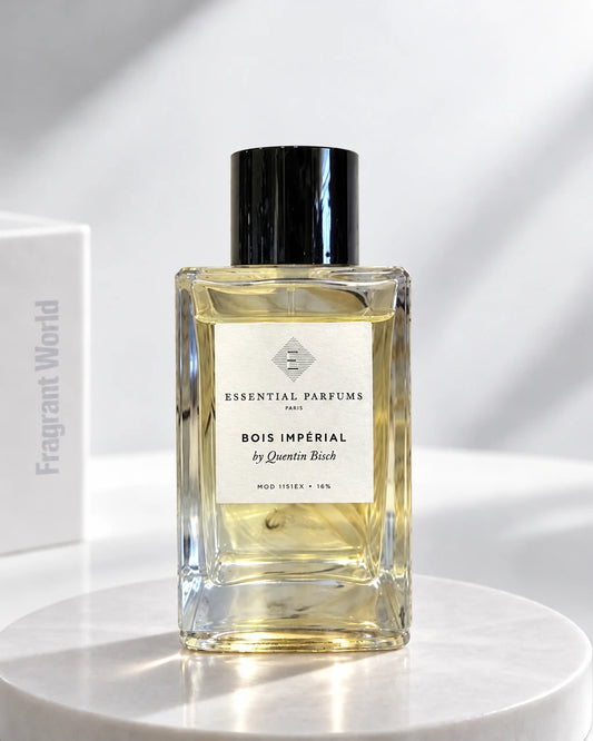 Essential Parfums BOIS IMPÉRIAL | Recreate @visual reference 2 exactly as it is but my fragrance instead of the one in it, very naturally.