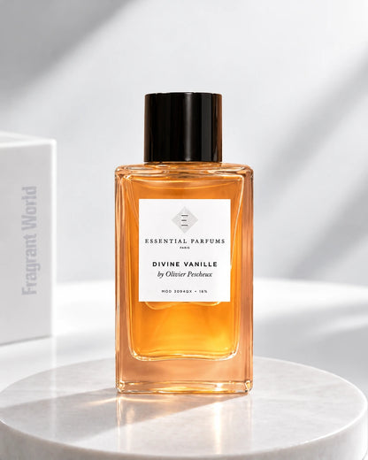 Essential Parfums DIVINE VANILLE | Recreate @visual reference 2 exactly as it is but my fragrance instead of the one in it, very naturally.