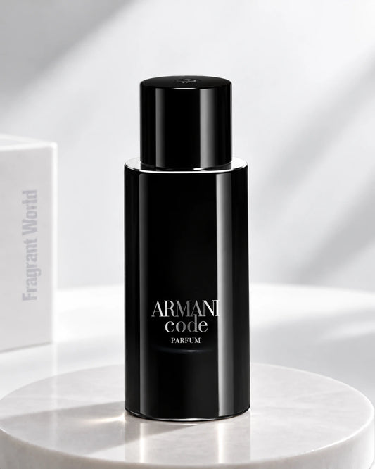 Giorgio Armani ARMANI CODE Parfum | Recreate @visual reference 2 exactly as it is but my fragrance instead of the one in it, very naturally.