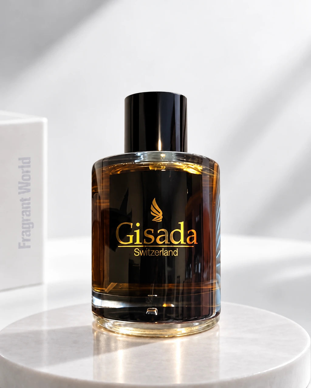 Gisada AMBASSADOR MEN | Recreate @visual reference 2 exactly as it is but my fragrance instead of the one in it, very naturally.