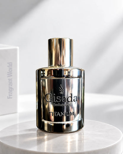 Gisada TITANIUM | Recreate @visual reference 2 exactly as it is but my fragrance instead of the one in it, very naturally.