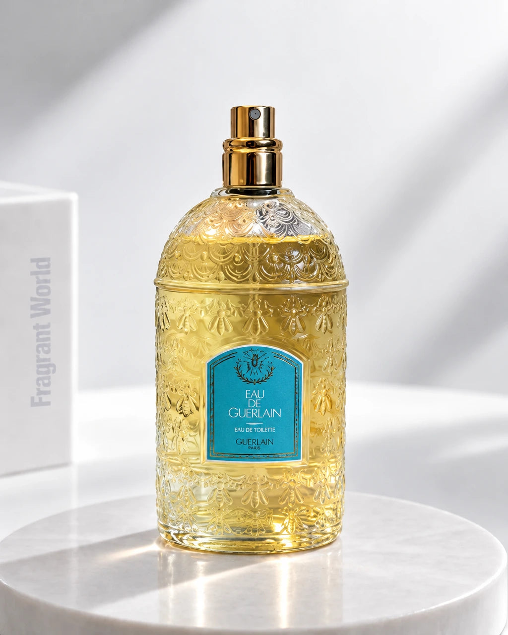 Guerlain  EAU DE GUERLAIN Eau de Toilette | Recreate @visual reference 2 exactly as it is but my fragrance instead of the one in it, very naturally.