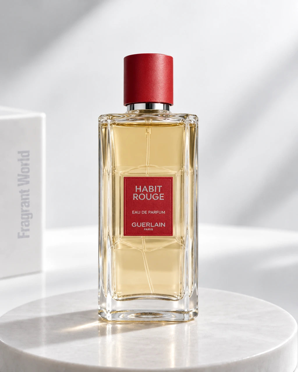 Guerlain HABIT ROUGE Eau de Parfum | Recreate @visual reference 2 exactly as it is but my fragrance instead of the one in it, very naturally.