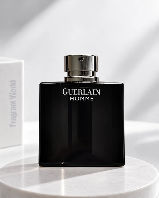 Guerlain HOMME INTENSE | Recreate @visual reference 2 exactly as it is but my fragrance instead of the one in it, very naturally.