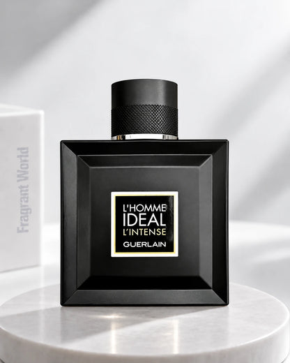 Guerlain L'HOMME IDEAL L'INTENSE | Recreate @visual reference 2 exactly as it is but my fragrance instead of the one in it, very naturally.