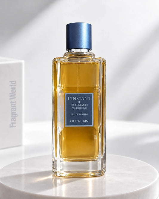 Guerlain L'INSTANT DE GUERLAIN EDP | Recreate @visual reference 2 exactly as it is but my fragrance instead of the one in it, very naturally.