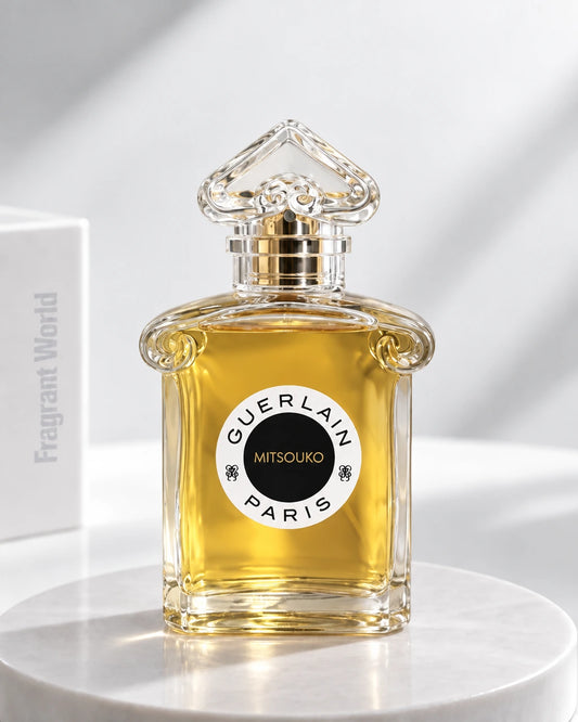 Guerlain MITSOUKO EDP | Recreate @visual reference 2 exactly as it is but my fragrance instead of the one in it, very naturally.