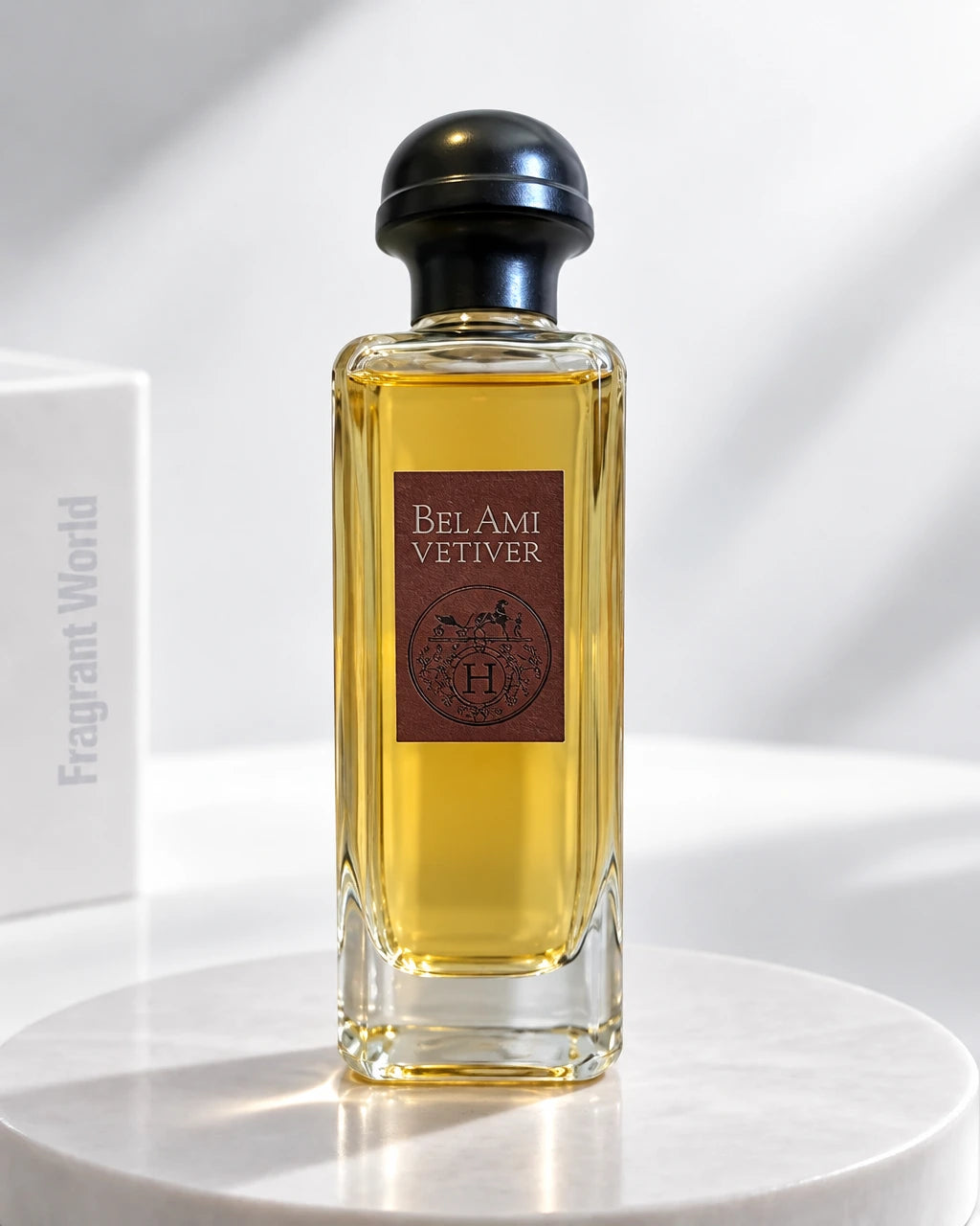 Hermès BEL AMI VETIVER | Recreate @visual reference 2 exactly as it is but my fragrance instead of the one in it, very naturally.