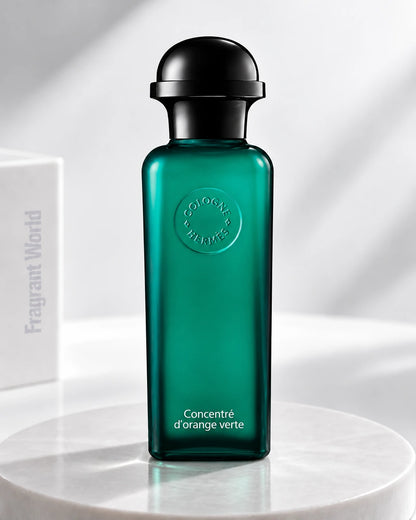 Hermès  CONCENTRÉ D'ORANGE VERTE | Recreate @visual reference 2 exactly as it is but my fragrance instead of the one in it, very naturally.