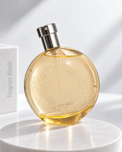 Hermès EAU DES MERVEILLES | Recreate @visual reference 2 exactly as it is but my fragrance instead of the one in it, very naturally.