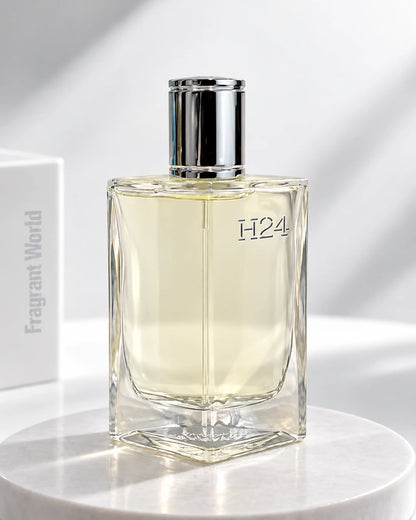 Hermès H24 EDT | Recreate @visual reference 2 exactly as it is but my fragrance instead of the one in it, very naturally.