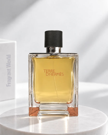 Hermès TERRE D'HERMES EDT | Recreate @visual reference 2 exactly as it is but my fragrance instead of the one in it, very naturally.