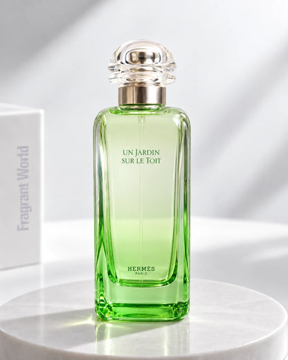 Hermès UN JARDIN SUR LE TOIT | Recreate @visual reference 2 exactly as it is but my fragrance instead of the one in it, very naturally.