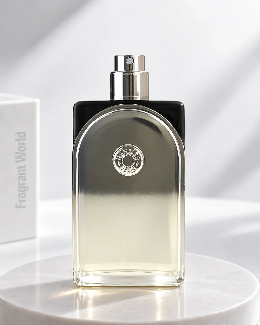 Hermès VOYAGE D'HERMES Parfum | Recreate @visual reference 2 exactly as it is but my fragrance instead of the one in it, very naturally.