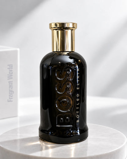 Hugo Boss BOSS BOTTLED ELIXIR | Recreate @visual reference 2 exactly as it is but my fragrance instead of the one in it, very naturally.