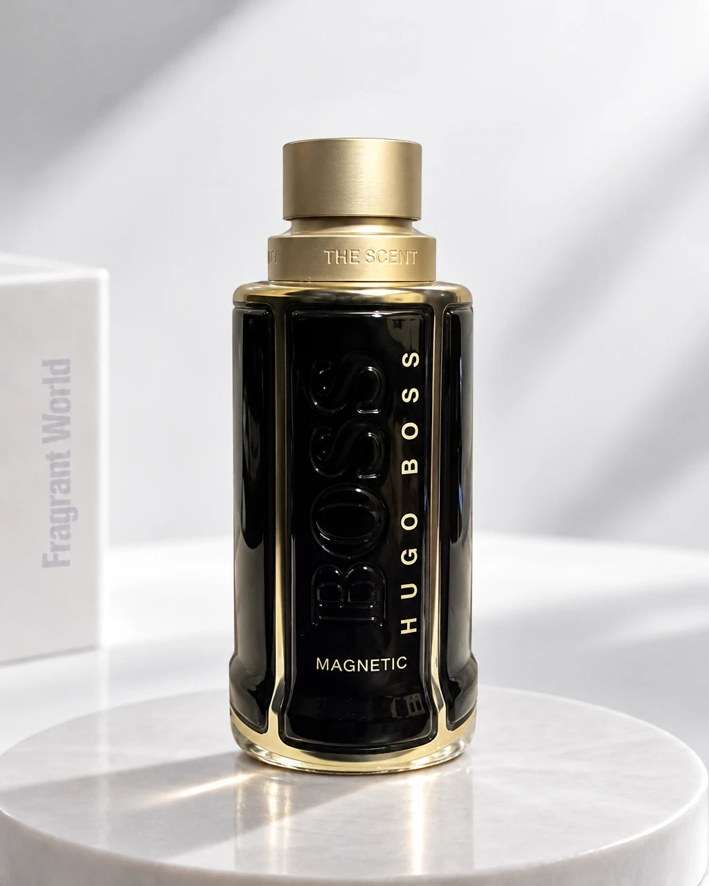 Hugo Boss THE SCENT FOR HIM MAGNETIC | Recreate @visual reference 2 exactly as it is but my fragrance instead of the one in it, very naturally.